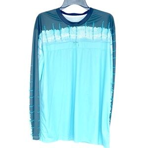 Guy Harvey DriFit Polyester Marlin Image Fishing Casual Long Sleeve Shirt Size L